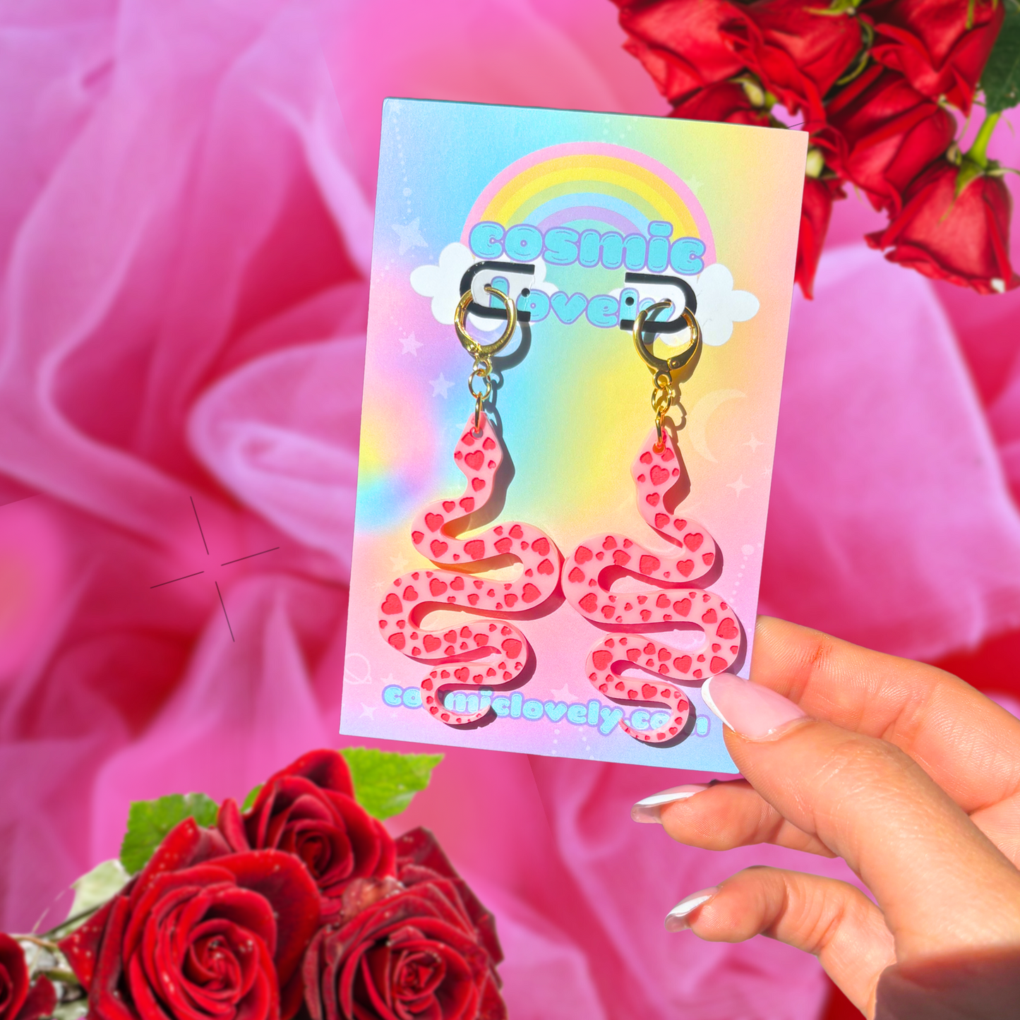 Valentine's Love Day Snake Heart Earrings