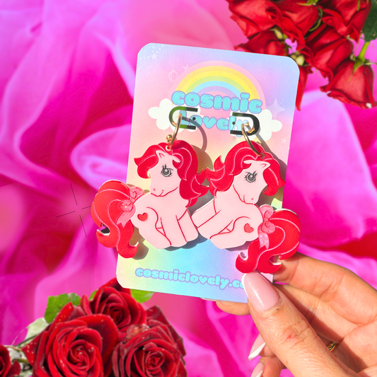 Valentines Day Pink Pony Earrings & More