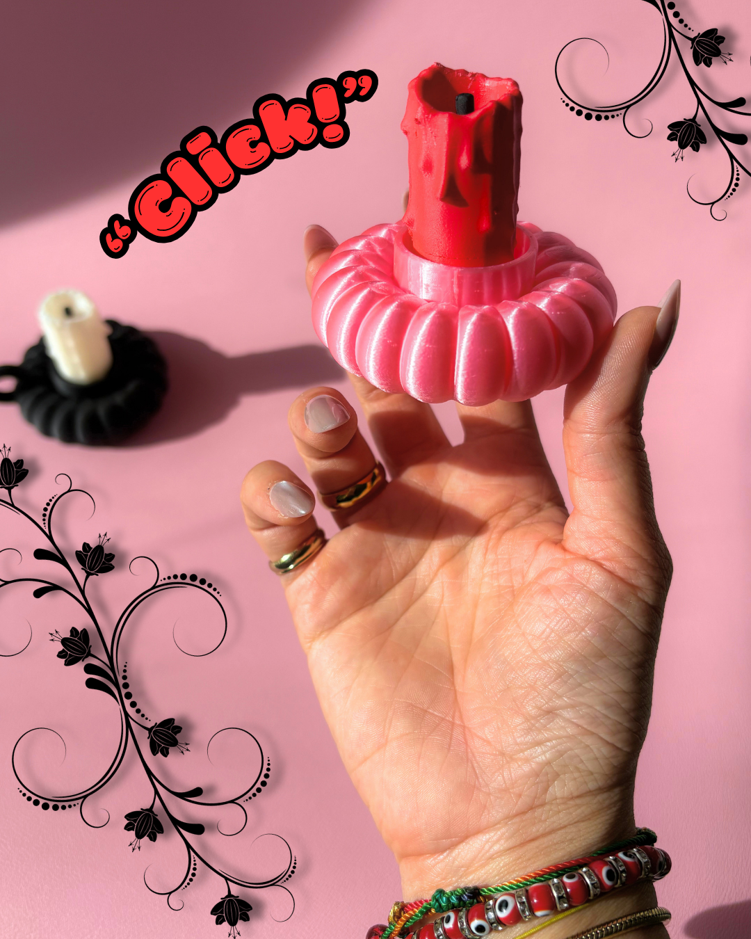 Melted candle stick Fidget Clicker : Satisfying Fidget Toys