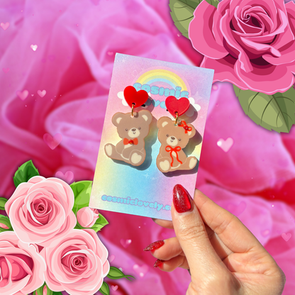 Valentines Day red Coquette Teddy Bear bag charms