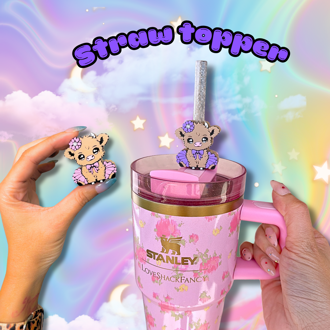 Tutu Highland Cow Cutie Stanley Straw Topper Accessories