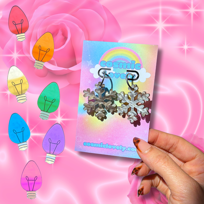 Gothmas Silver Snowflake Earrings