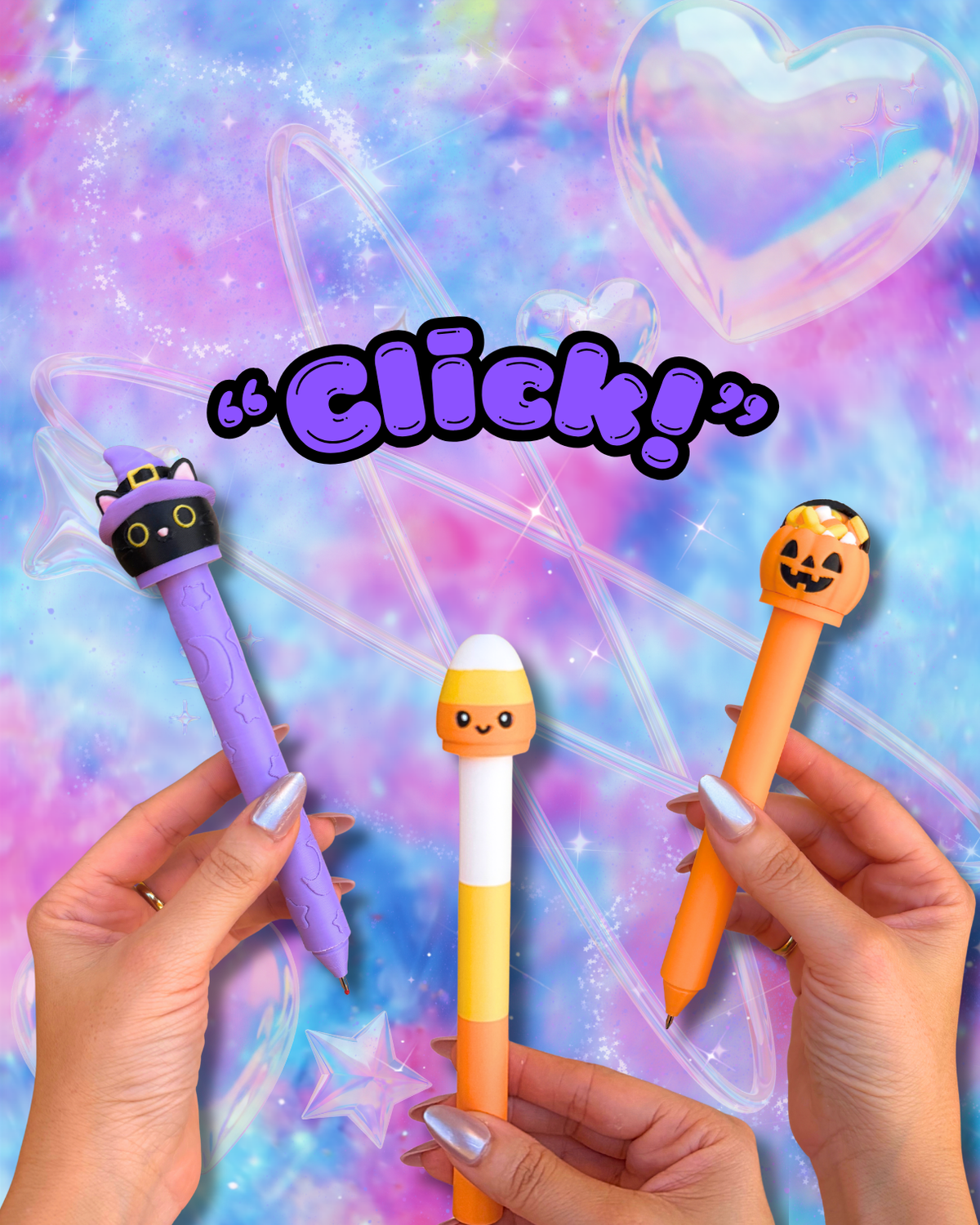Halloween Spooky Pen Fidget Clicker: (6" in length) Overstimulated Stress Fidget Toys and Pens