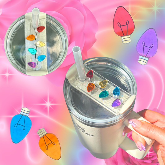 Christmas Lights Holiday Tumbler Cup Topper: Jolly H2.0 Accessory