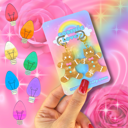 Pastel Gingerbread Kitty Earrings