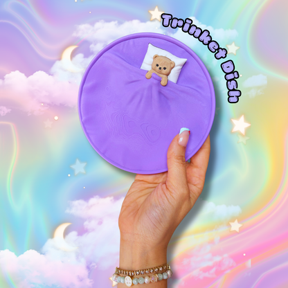 Sleepy Teddy Trinket Dish: Custom Color Tray 5"