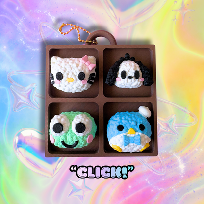 San HK Cat Dog Penguin Frog Sushi Box Fidget Clicker : Satisfying Foodie Sensory Toys