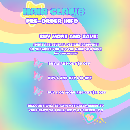 IRIDESCENT CUTIE GHOST HAIR CLAW - PRE-ORDER -IN PRODUCTION - PLEASE READ DESCRIPTION