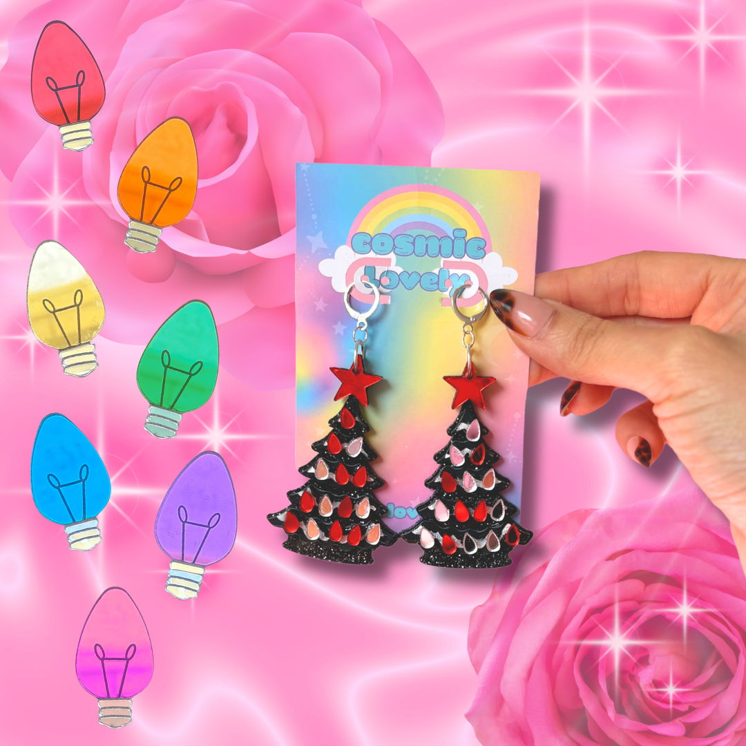 Gothmas Ceramic Christmas Tree Earrings