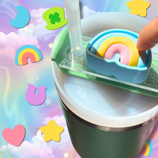 St. Patricks Day Marshmallow Charms Stanley Topper Fidget Clicker : 20oz - 40oz Tumbler Accessories