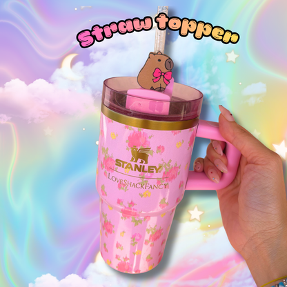 Cutie Capybara Stanley Straw Topper Accessories