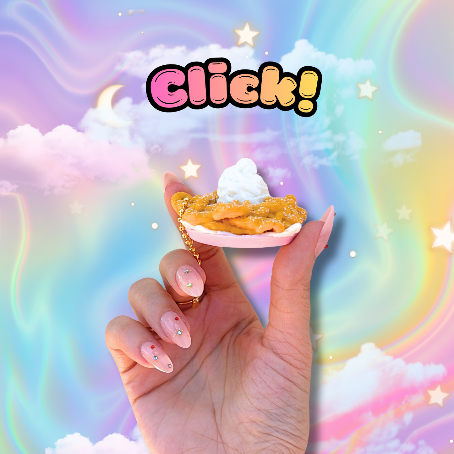 Sweet Treat Carnival Funnel Cake Fidget Clicker: Anxiety Stress Relief Toy