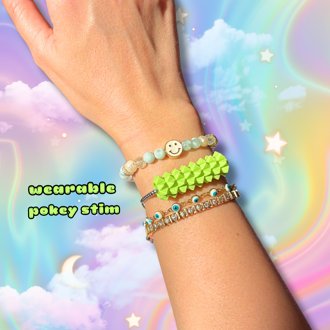 Discreet Wearable Spiky Pain Stims Set of 2 NO BRACELET : Custom Color Stress Relief Jewelry