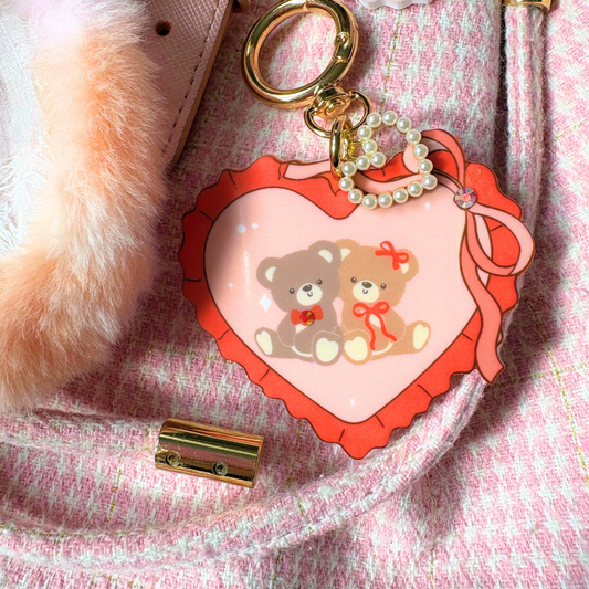 Valentines Day red Coquette Teddy Bear bag charms
