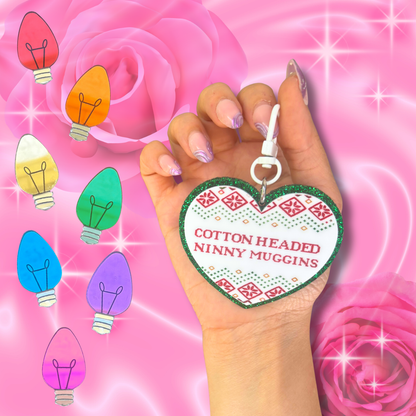 Elf Ugly Sweater Cotton Headed Ninny Muggins Bag Charm