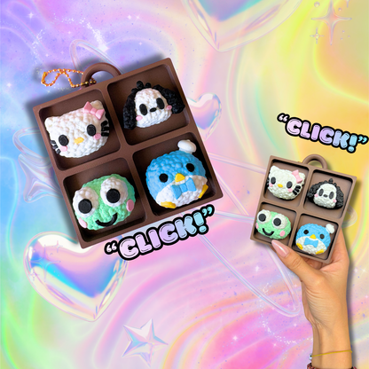 San HK Cat Dog Penguin Frog Sushi Box Fidget Clicker : Satisfying Foodie Sensory Toys