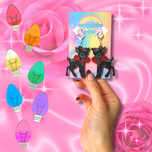 Retro Gothmas Christmas Deer Earrings