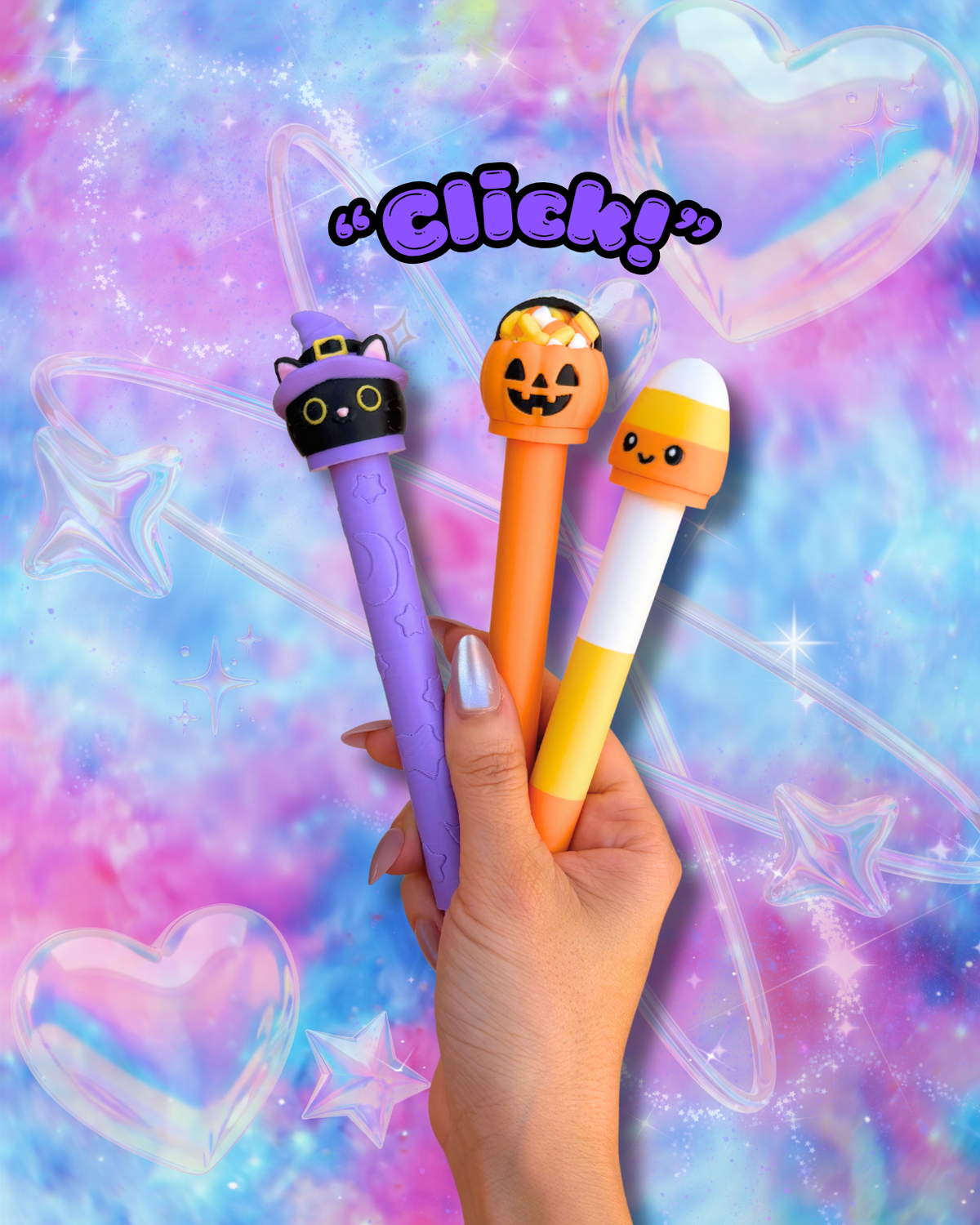 Halloween Spooky Pen Fidget Clicker: (6" in length) Overstimulated Stress Fidget Toys and Pens