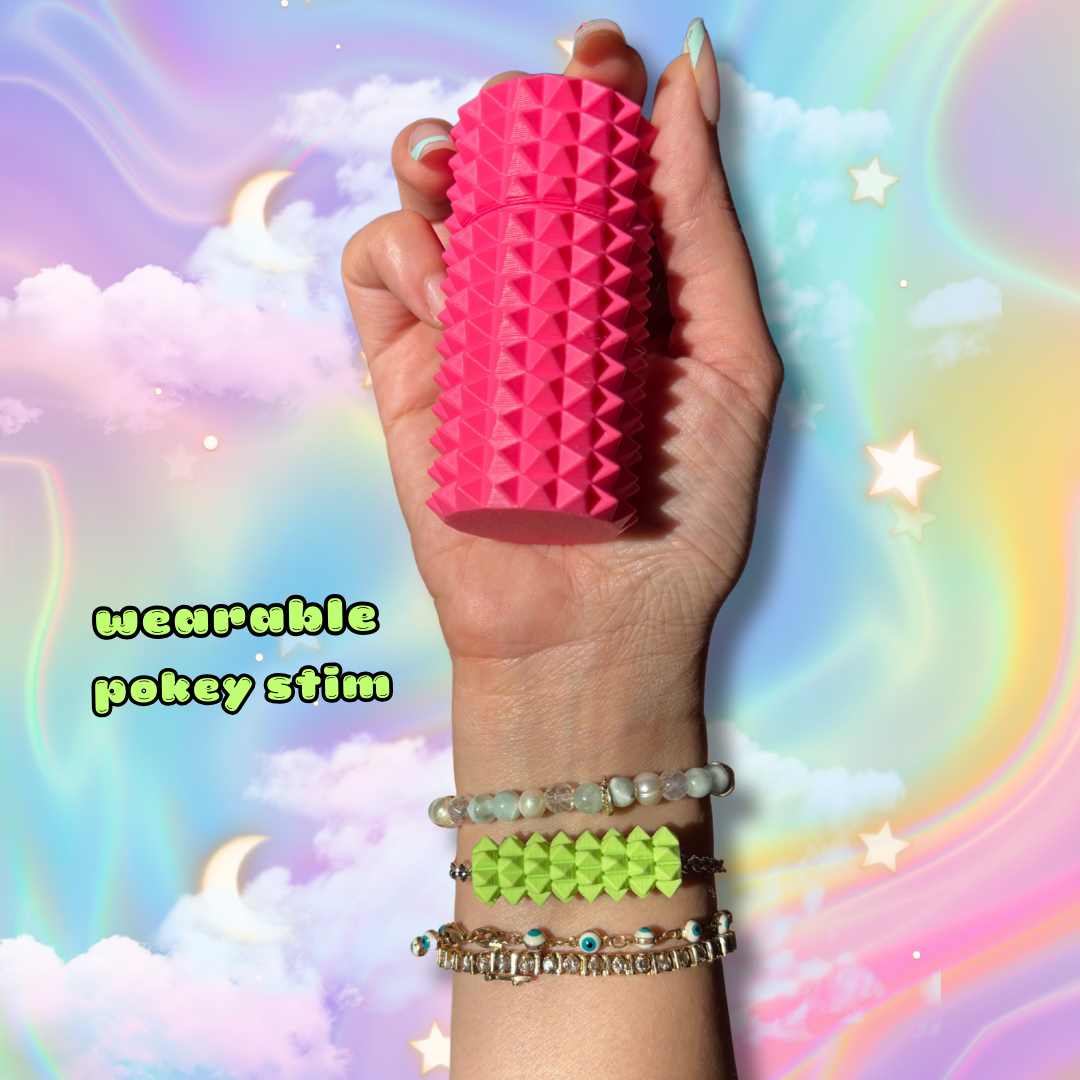 Discreet Wearable Spiky Pain Stims Set of 2 NO BRACELET : Custom Color Stress Relief Jewelry