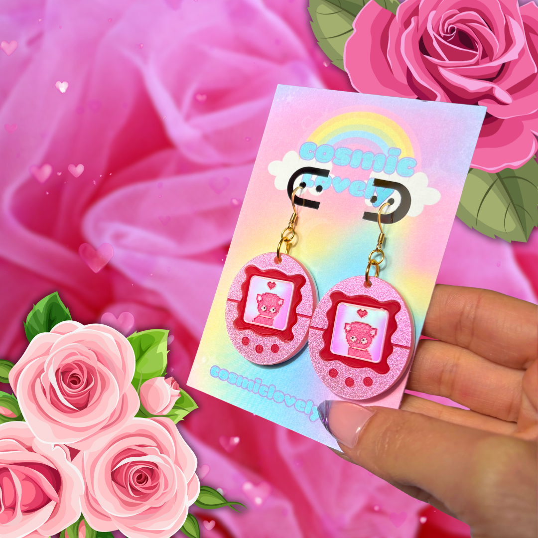 Love Day Tama-Kitty Virtual Pet Earrings & More