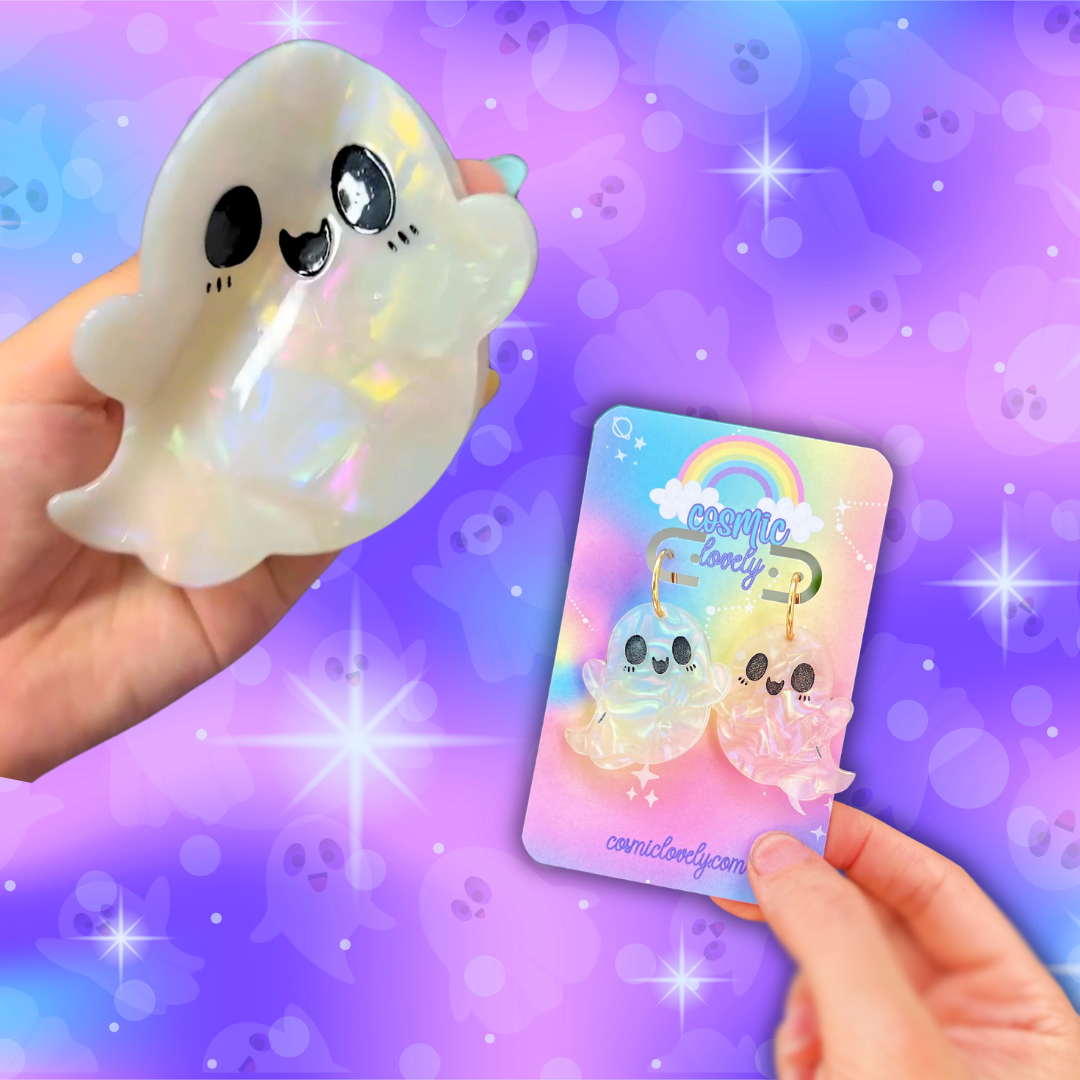 IRIDESCENT CUTIE GHOST HAIR CLAW - PRE-ORDER -IN PRODUCTION - PLEASE READ DESCRIPTION