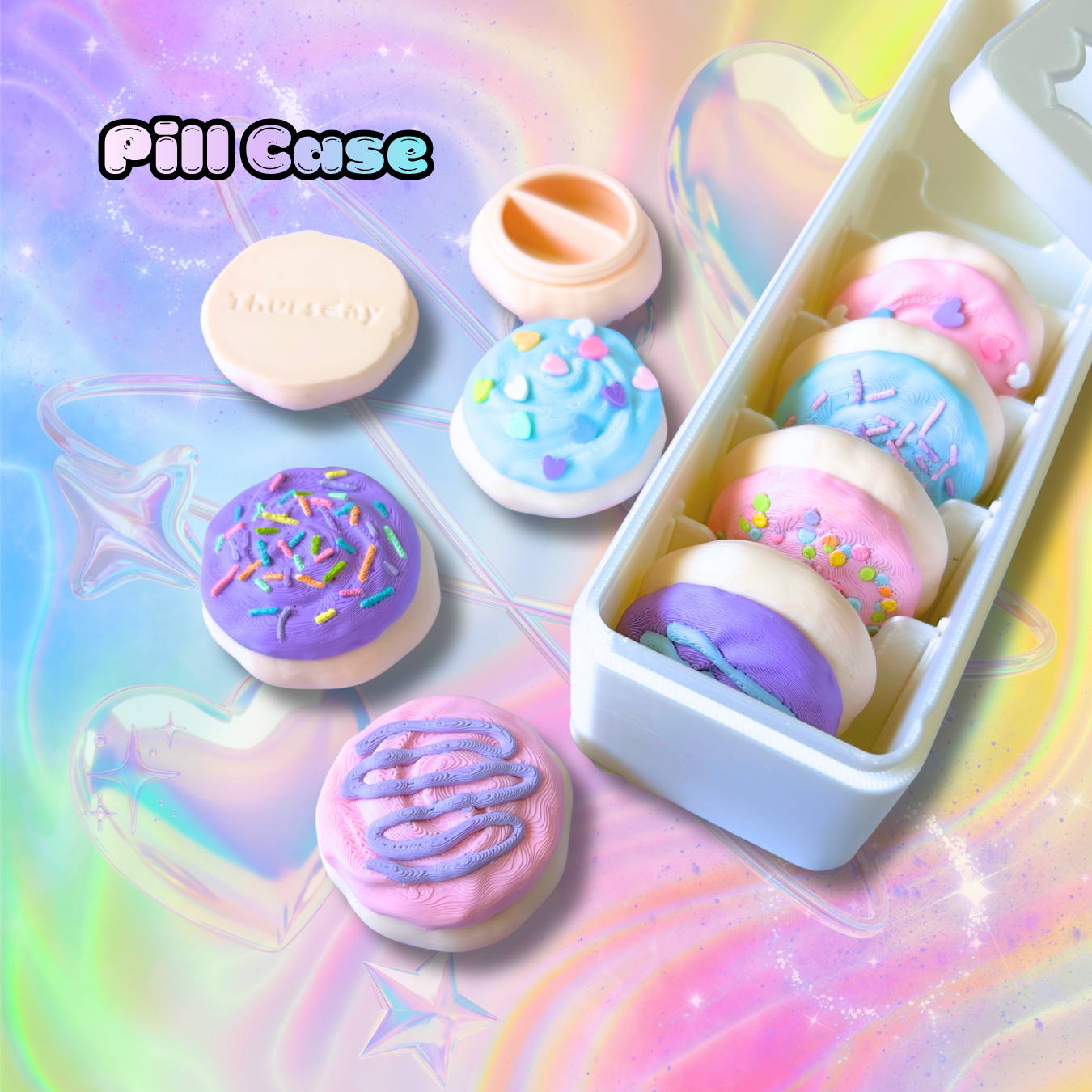 Sugar Cookie Pill Container : Sweets Lover Kawaii Home Decor Organization