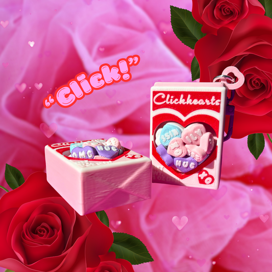 Valentine's Day Candy Hearts Fidget Clicker Keychain : Satisfying Fidget Toys Bag Charm