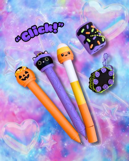 Halloween Spooky Pen Fidget Clicker: (6" in length) Overstimulated Stress Fidget Toys and Pens