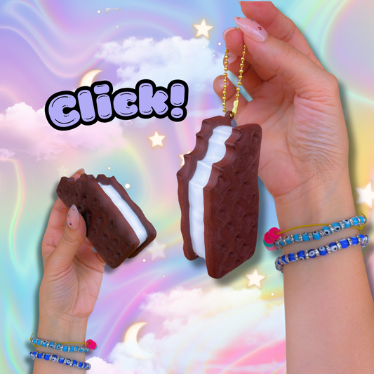 Sweet Treat Ice Cream Sandwich Fidget Clicker: Anxiety Stress Relief Toy