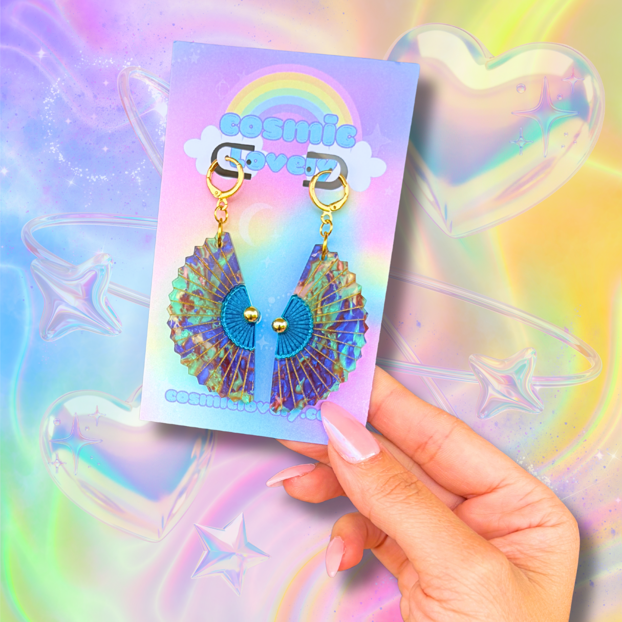 Mermaid Folding Fan Earrings