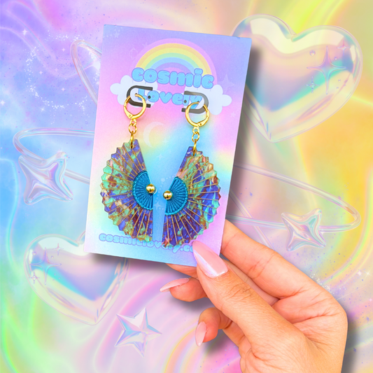 Mermaid Folding Fan Earrings