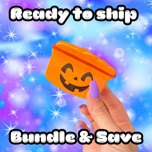 HALLOWEEN BUCKET PUMPKIN HAIR CLAW - READY TO SHIP