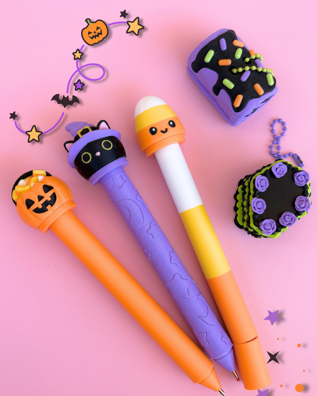 Halloween Spooky Pen Fidget Clicker: (6" in length) Overstimulated Stress Fidget Toys and Pens