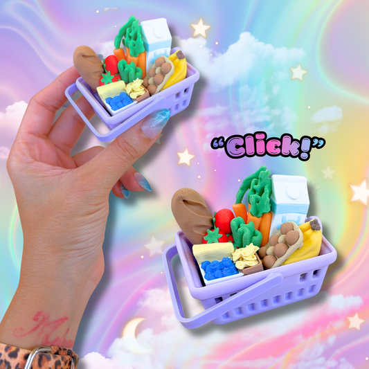 Multi Clicker Grocery Basket Fidget Clicker : Satisfying Foodie Fidget Toys