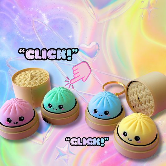 Kawaii Dumpling Bao Fidget Clicker : Foodie Lover Satisfying Sensory Toys