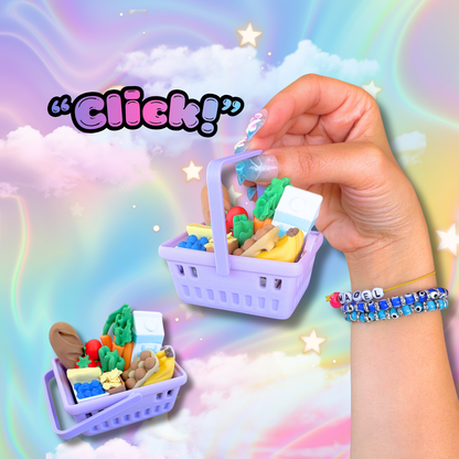 Multi Clicker Grocery Basket Fidget Clicker : Satisfying Foodie Fidget Toys