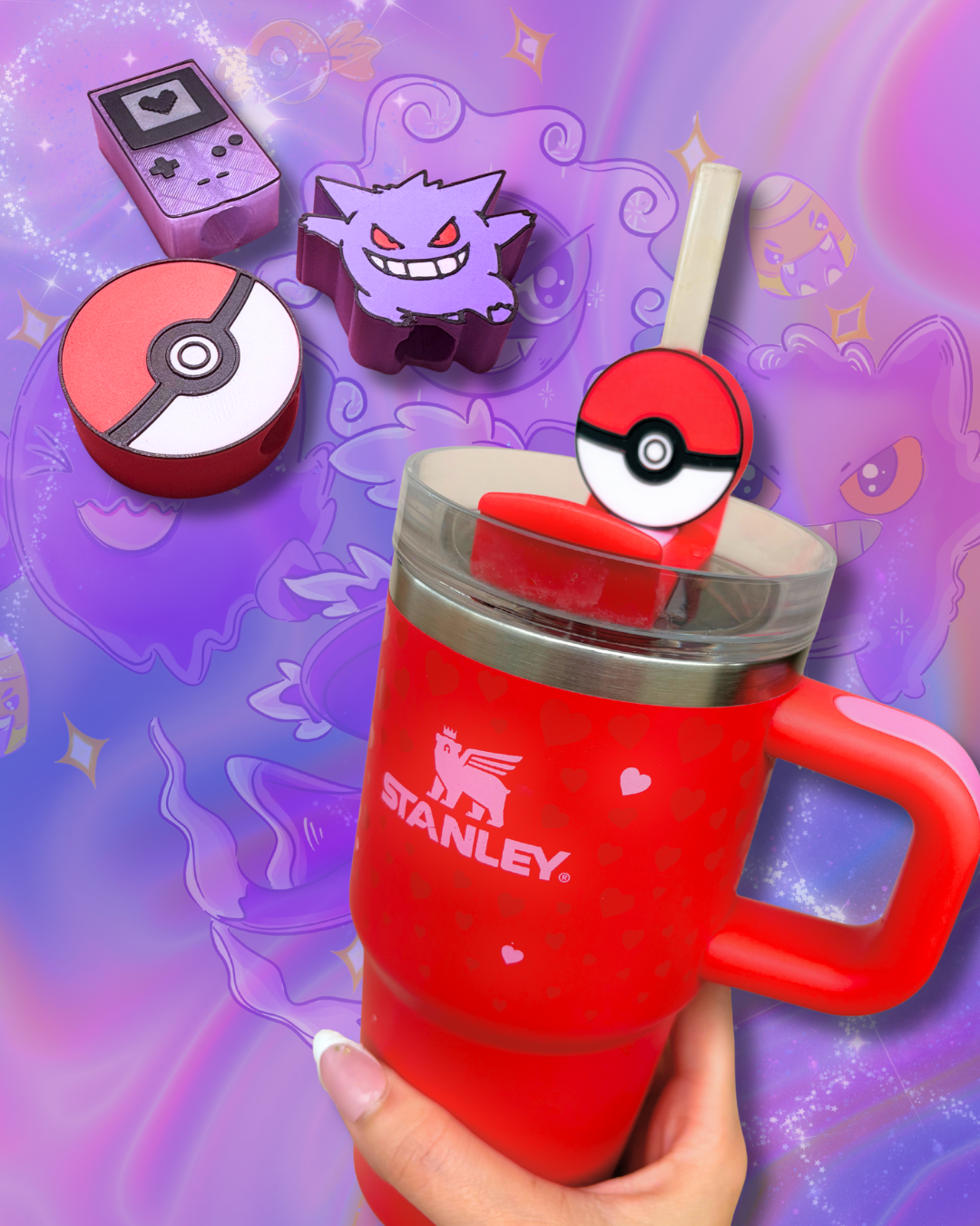 Poke Ball Straw Topper Stanley Straw Topper Accessories