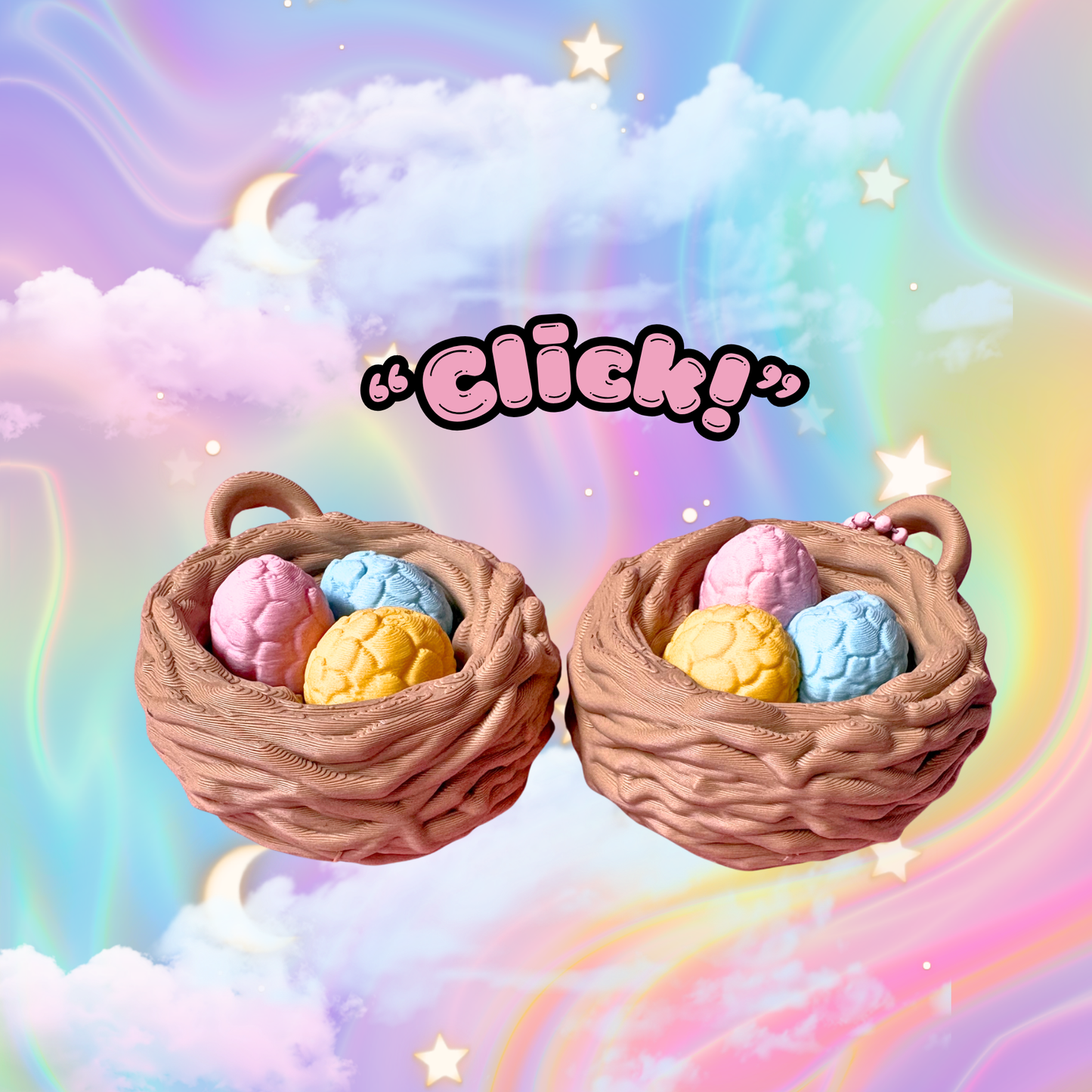 Easter Nest Egg Fidget Clicker: Egg Stress Relief Toy
