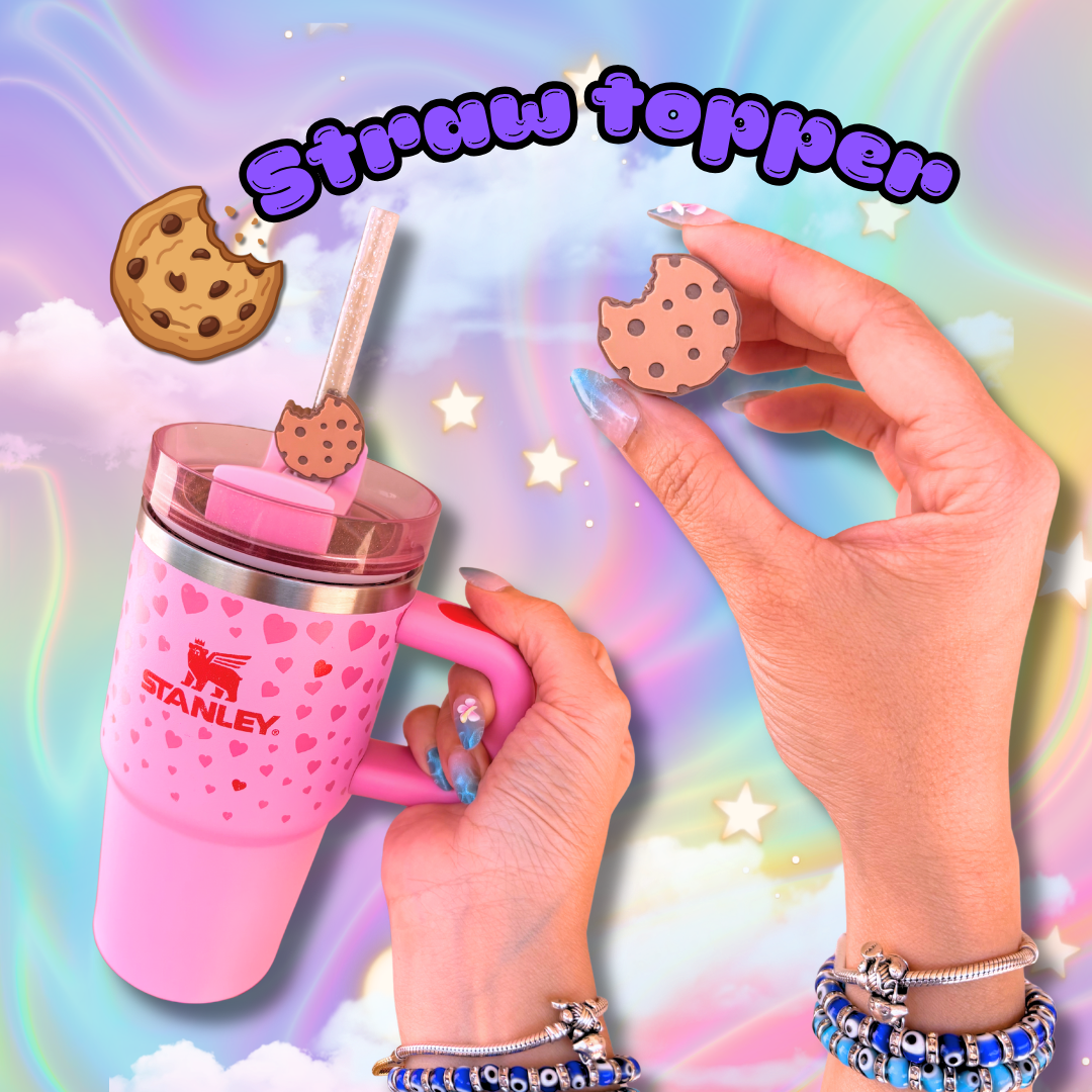 Sweet Treats Chocolate Chip Cookie Stanley Straw Topper Accessories