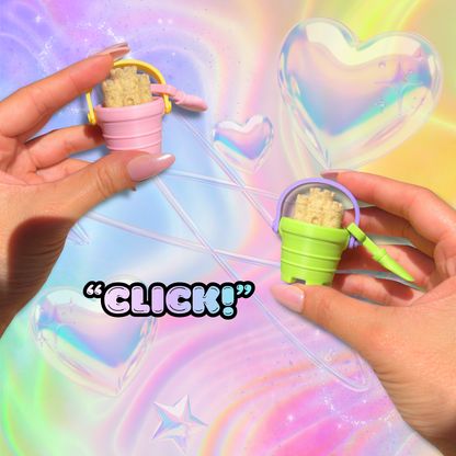 Sandcastle Bucket with Shovel Summer Fidget Clicker : Satisfying Fidget Toys