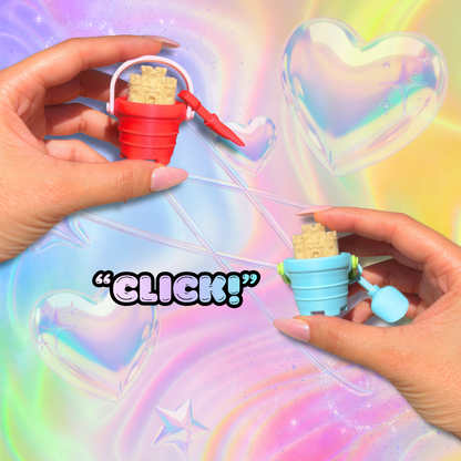 Sandcastle Bucket with Shovel Summer Fidget Clicker : Satisfying Fidget Toys