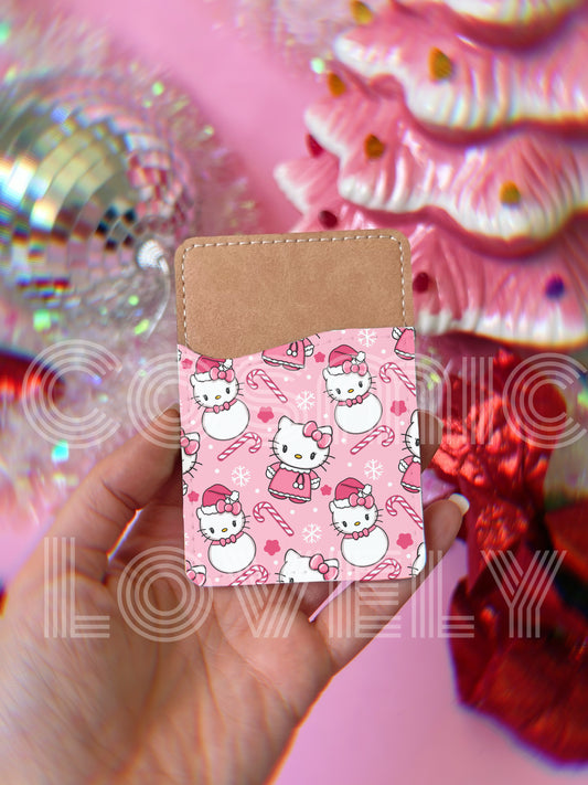 HK Pink Christmas Phone Card Holder