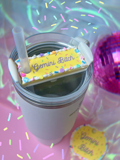 CUSTOM Zodiac Fake Cake Birthday Bitch Tumbler H2.0 Cup Topper 40oz | 30oz | 20 oz