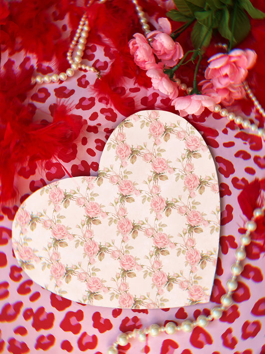 Pink Beige Chic Heart Mouse Pad