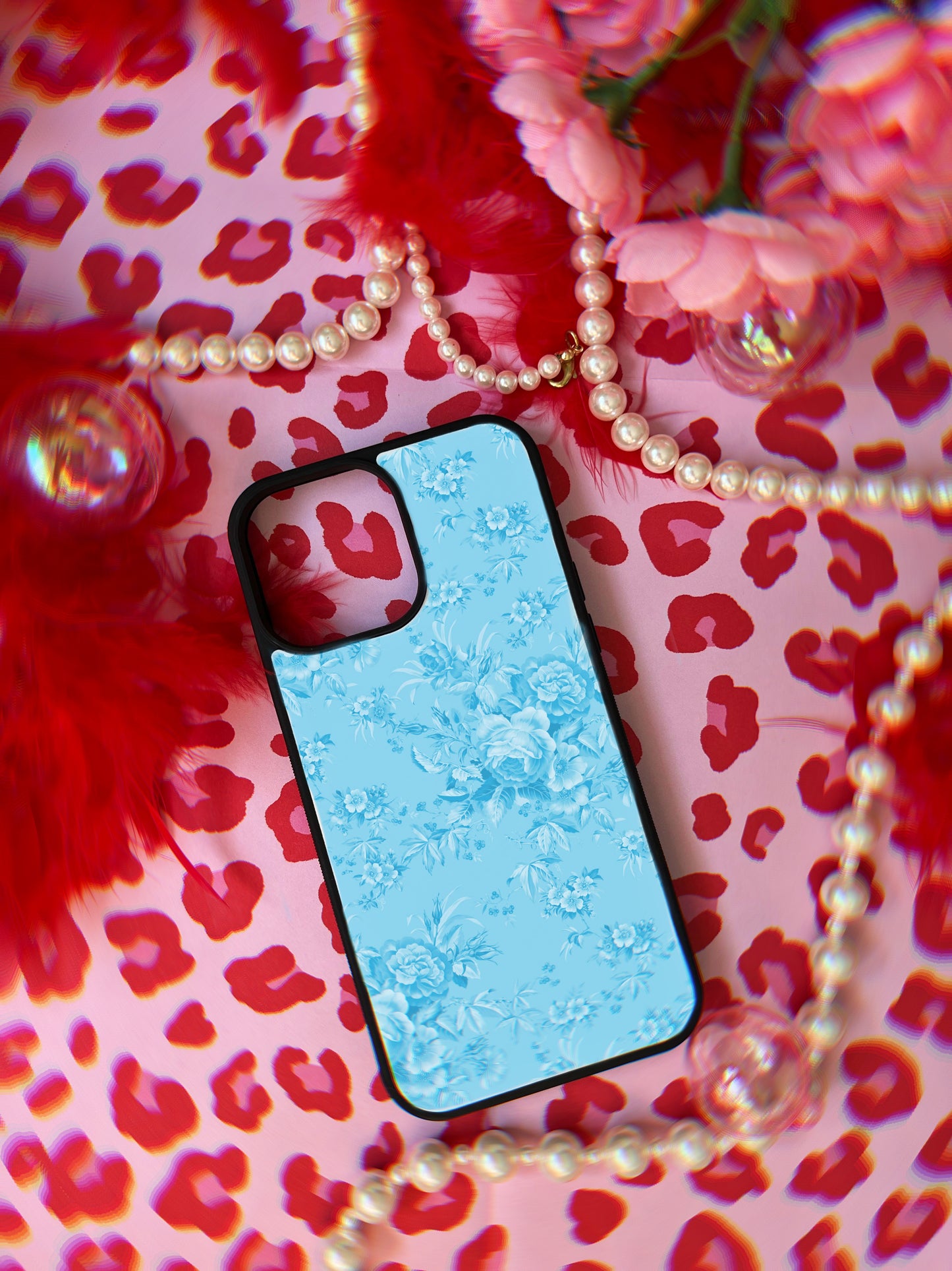 Lovely Blue Chic Floral Protective Case