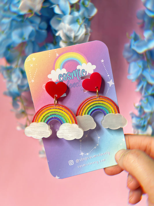 Bright In the Clouds Rainbow Earrings
