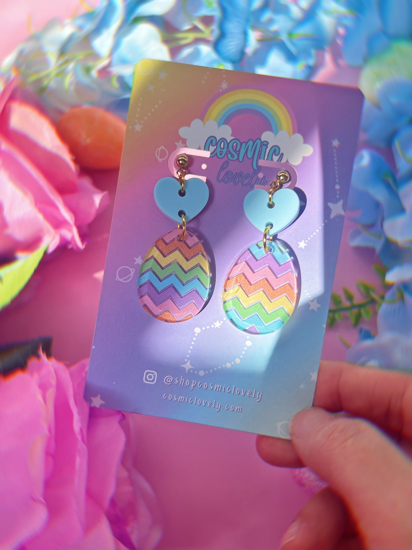 Pastel Rainbow Easter Egg Earrings
