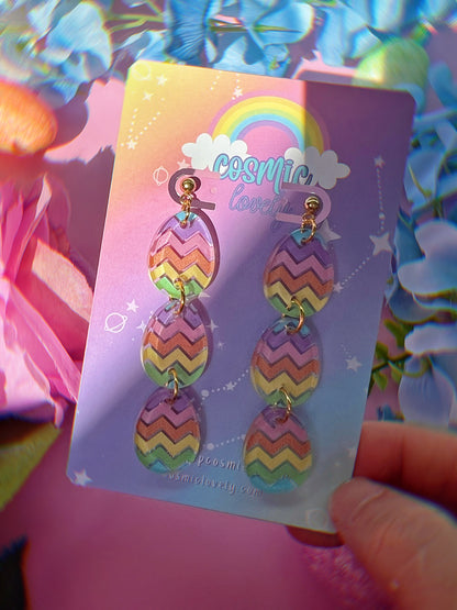 Pastel Rainbow Easter Egg Dangle Earrings