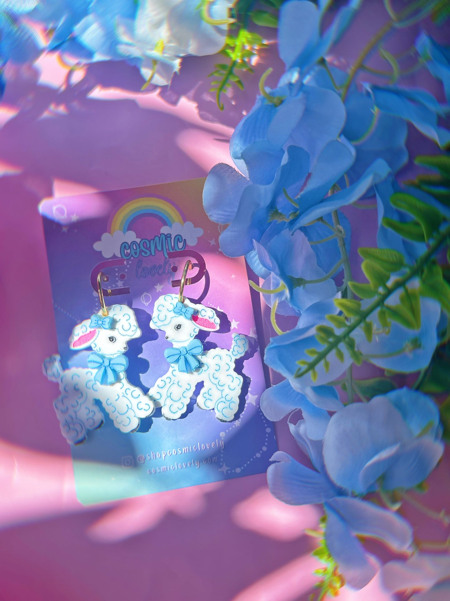 Vintage Inspired White Cutie Lamb Earrings