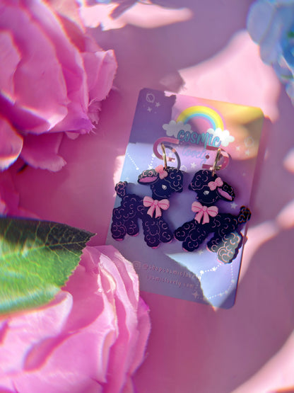 Vintage Inspired White Cutie Lamb Earrings